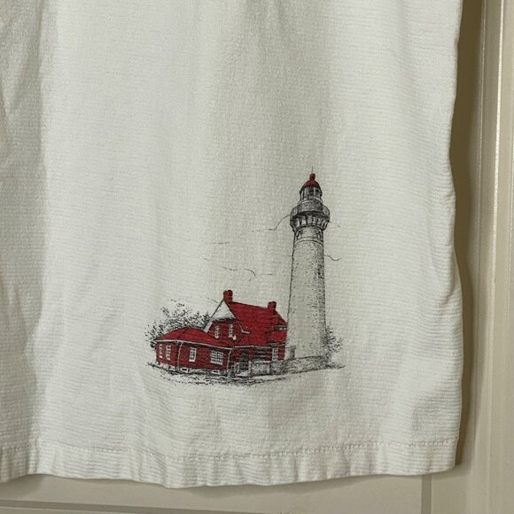 Vintage 90s Oneita Single Stitch Tee L Lighthouse Michigan USA Made - Picture 4 of 8